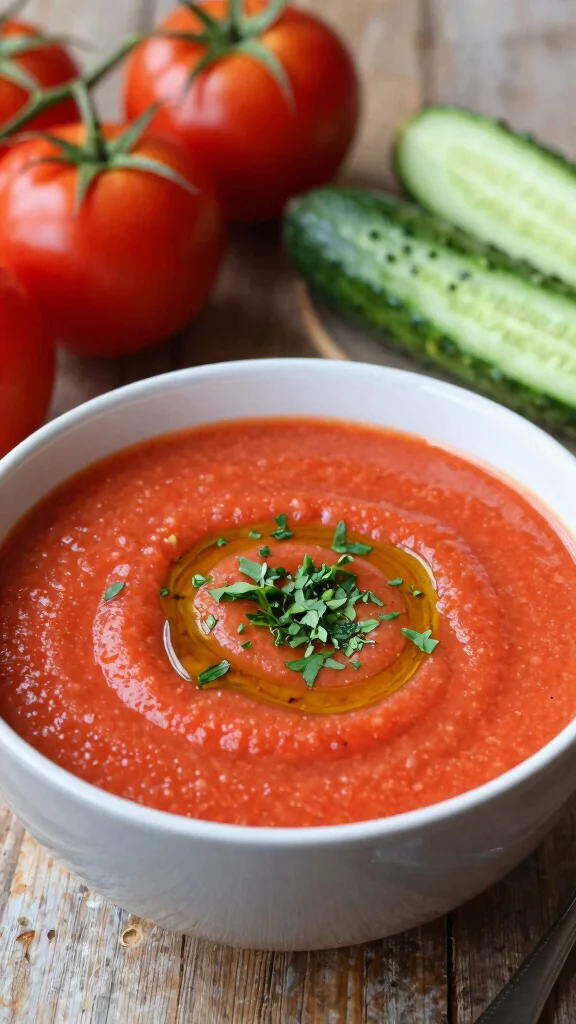 14 Mediterranean Vegetarian Recipes for Fresh, Flavorful Everyday Meals - 12. Tomato and Cucumber Gazpacho 1