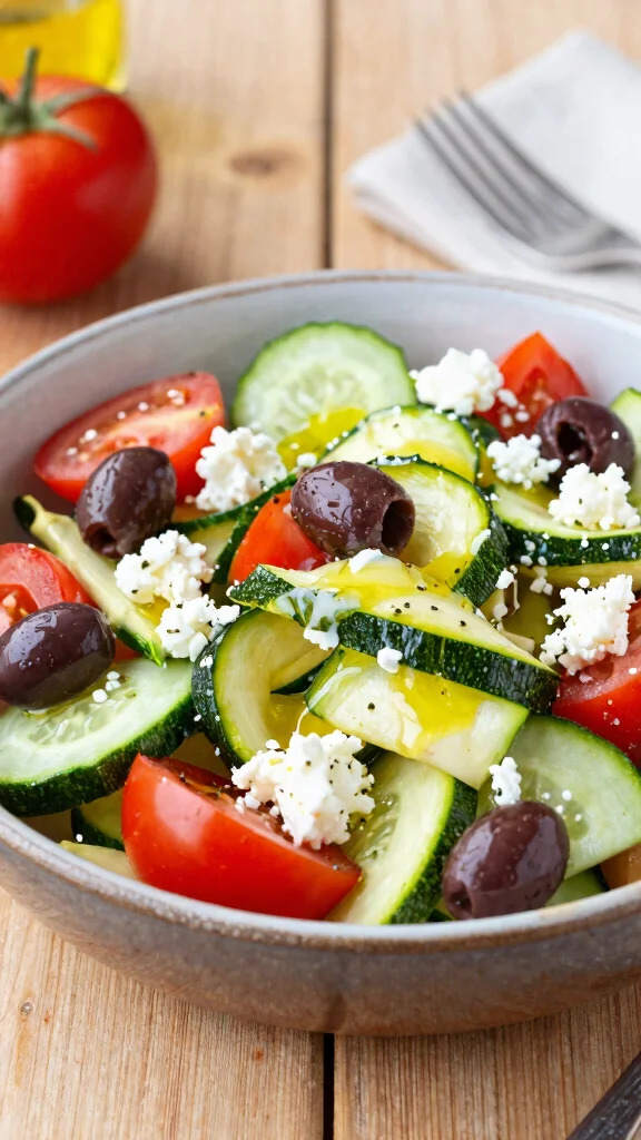 15 Mediterranean Zucchini Recipes for Easy, Fresh, and Healthy Meals - 1. Greek Zucchini Salad 1