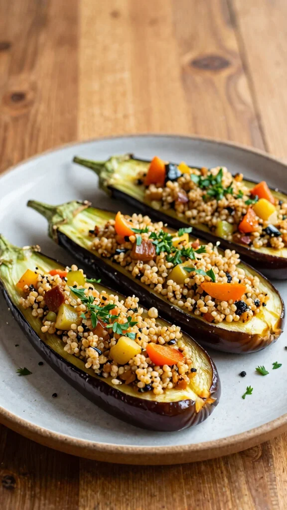 15 Mediterranean Zucchini Recipes for Easy, Fresh, and Healthy Meals - 13. Zucchini and Quinoa Stuffed Eggplant 1
