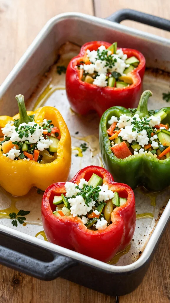 15 Mediterranean Zucchini Recipes for Easy, Fresh, and Healthy Meals - 8. Zucchini and Feta Stuffed Peppers 1