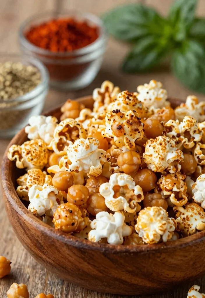 10 Easy Healthy Vegan Snacks Portable Nutritious and Totally Satisfying - 1. Spiced Chickpea Popcorn 1