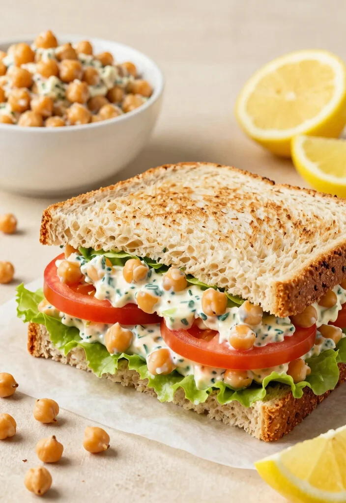 10 Easy Vegan Dinner Recipes the Whole Family Will Love - 4. Chickpea Salad Sandwiches 1