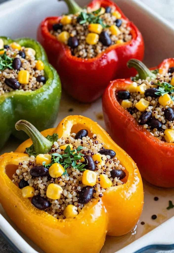 10 Easy Vegan Dinner Recipes the Whole Family Will Love - 6. Quinoa Stuffed Peppers 1