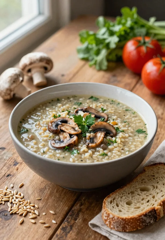 10 Hearty Vegan Soup Recipes Warm Comforting and Easy to Make - 2. Hearty Mushroom Barley Soup 1