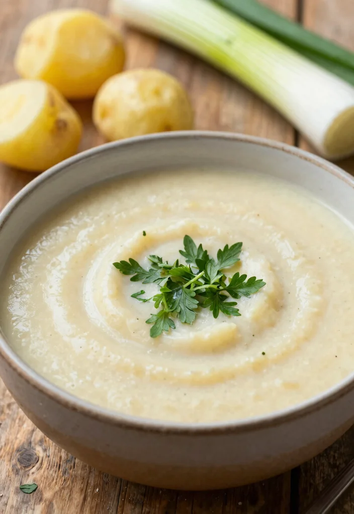 10 Hearty Vegan Soup Recipes Warm Comforting and Easy to Make - 5. Creamy Potato and Leek Soup 1
