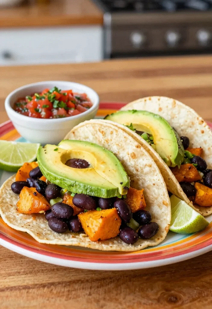 10 High Protein Vegan Recipes to Build Muscle and Stay Full Longer - 4. Black Bean and Sweet Potato Tacos 1