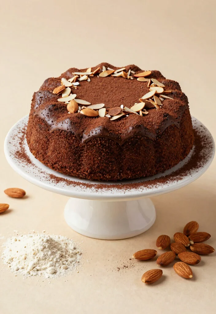 10 Rich Vegan Chocolate Cake Recipes Fudgy Decadent and Egg Free - 4. Rich Chocolate Almond Cake 1