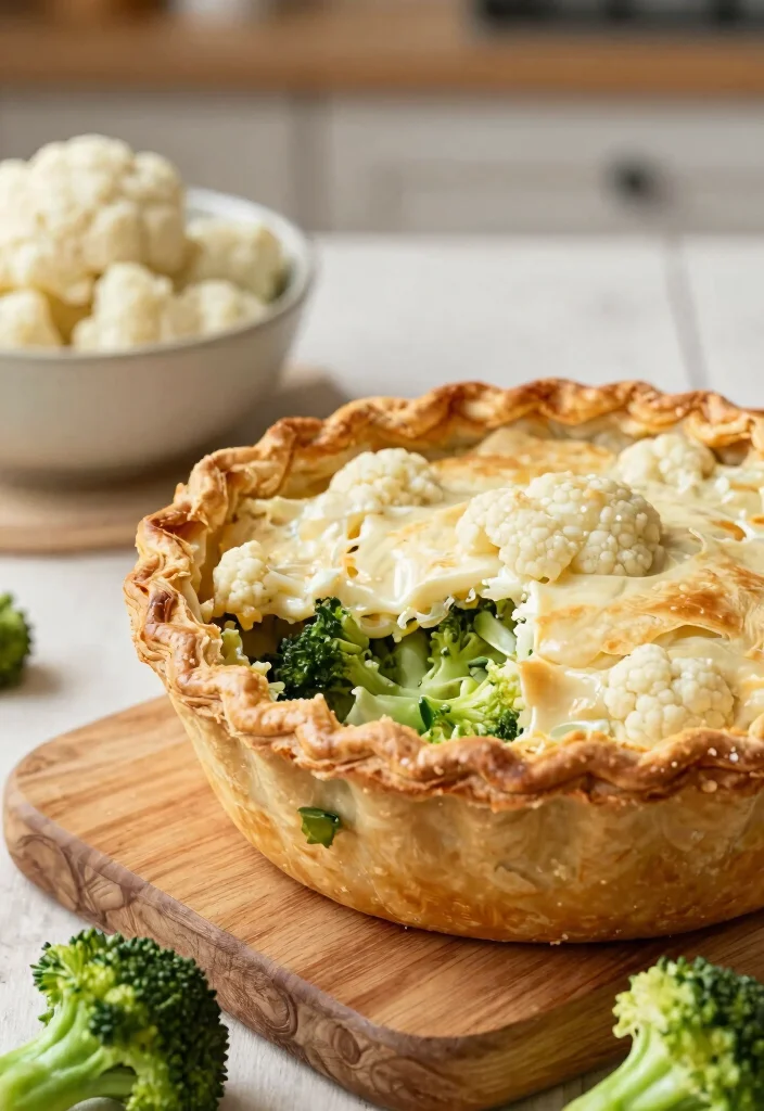 7 Cozy Vegan Pot Pie Recipes Flaky Crust and Creamy Filling - 4. Creamy Cauliflower and Broccoli Vegan Pot Pie 1