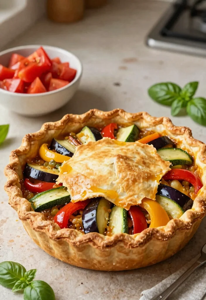 7 Cozy Vegan Pot Pie Recipes Flaky Crust and Creamy Filling - 5. Ratatouille Vegan Pot Pie 1