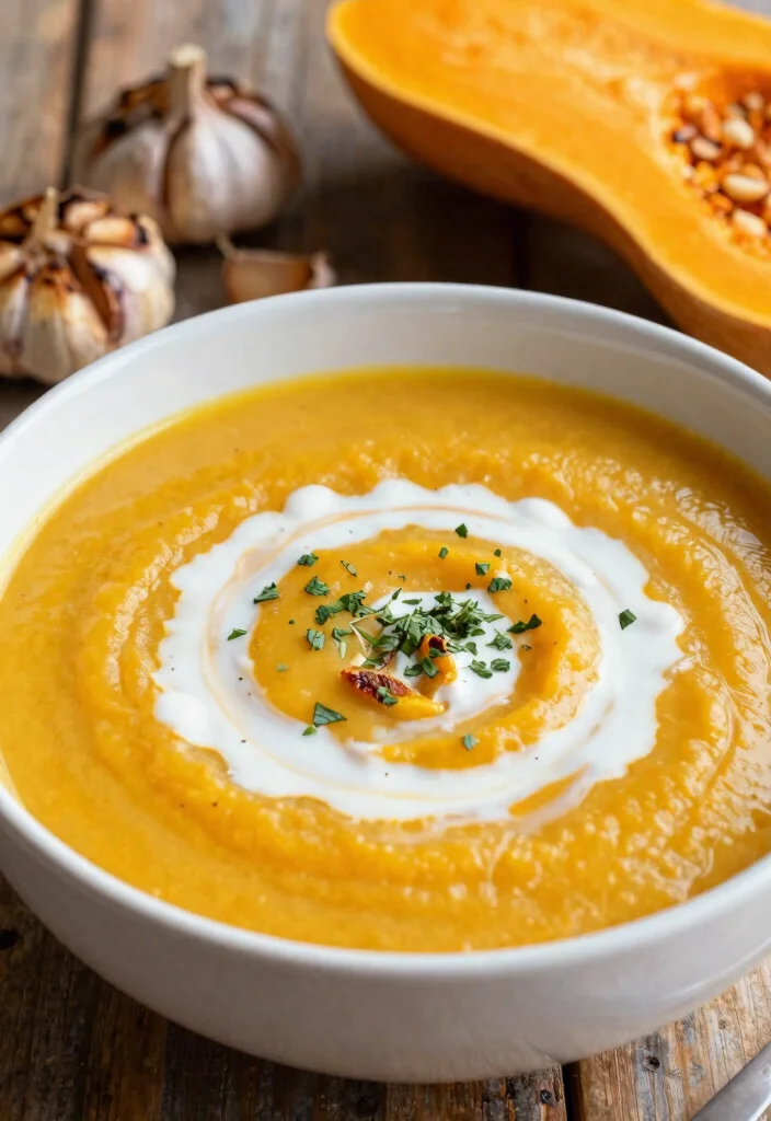 7 Creamy Vegan Butternut Squash Soup Recipes Silky Sweet and Seasonal - 4. Roasted Garlic and Butternut Squash Soup 1