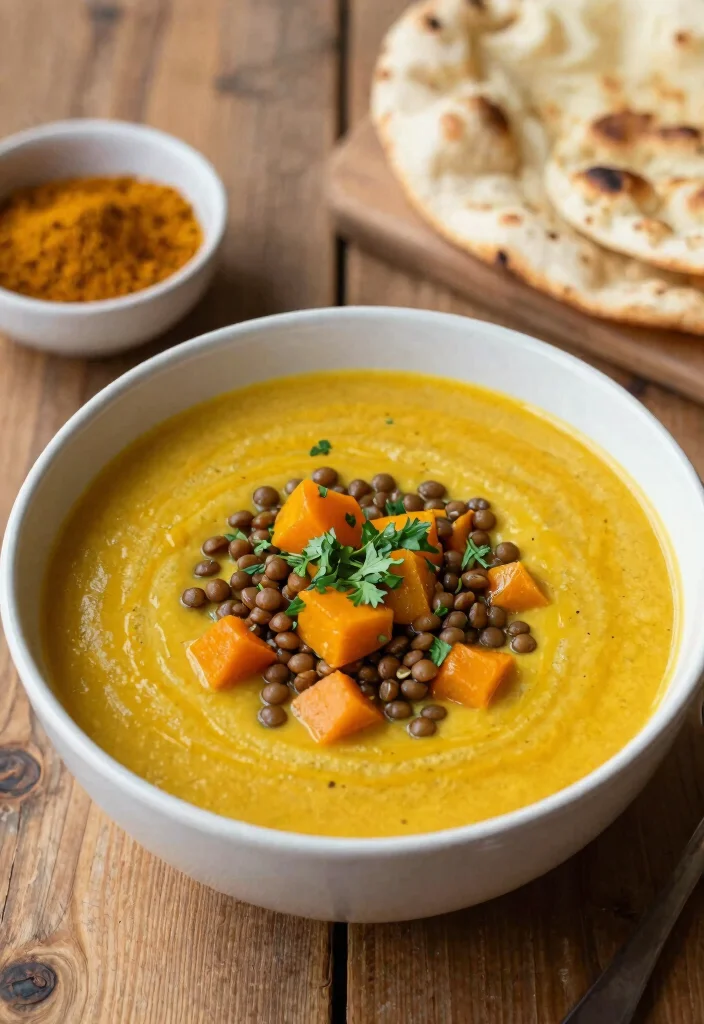 7 Creamy Vegan Butternut Squash Soup Recipes Silky Sweet and Seasonal - 6. Curried Butternut Squash and Lentil Soup 1