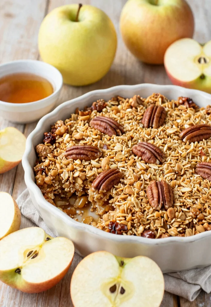 7 Easy Vegan Apple Crisp Recipes Warm Spiced and Topped With Crunchy Oats - 3. Maple Pecan Apple Crisp 1