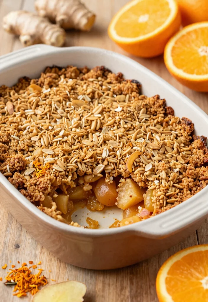 7 Easy Vegan Apple Crisp Recipes Warm Spiced and Topped With Crunchy Oats - 4. Ginger-Orange Apple Crisp 1