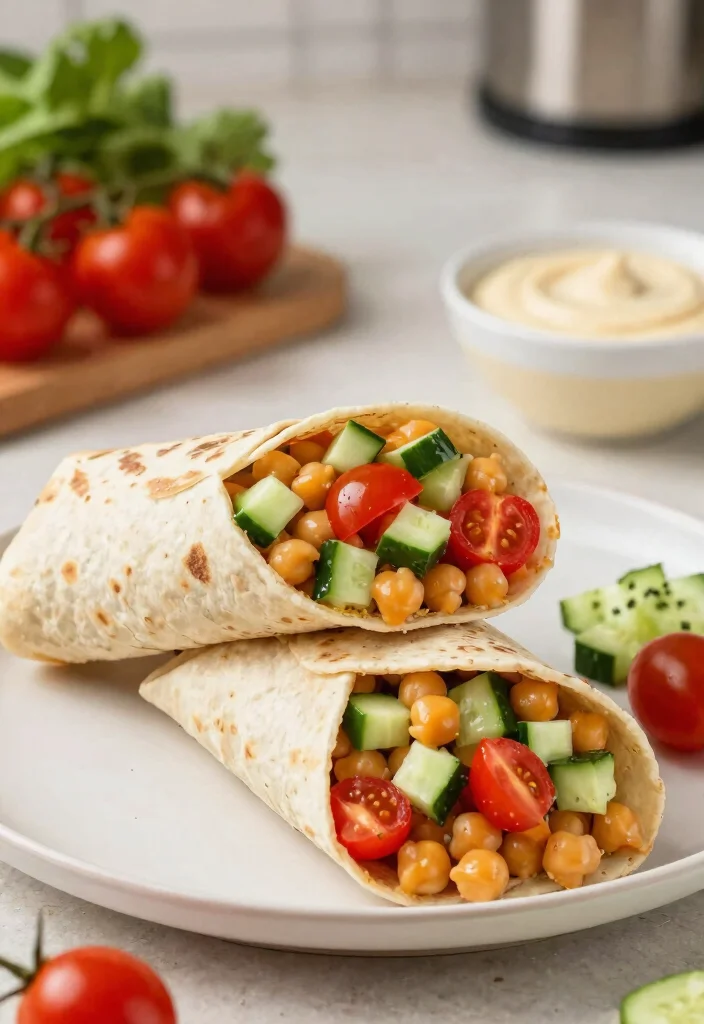 7 Easy Vegan Breakfast Burrito Recipes Filling and Protein Packed - 3. Chickpea Salad Burrito 1