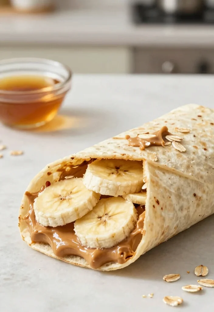 7 Easy Vegan Breakfast Burrito Recipes Filling and Protein Packed - 6. Peanut Butter Banana Breakfast Burrito 1