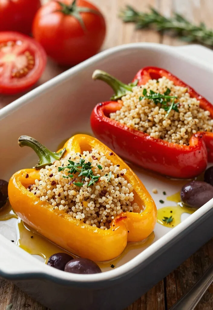 7 Easy Vegan Stuffed Peppers Recipes: Colorful Filling and Delicious - 1. Mediterranean Quinoa Stuffed Peppers 1
