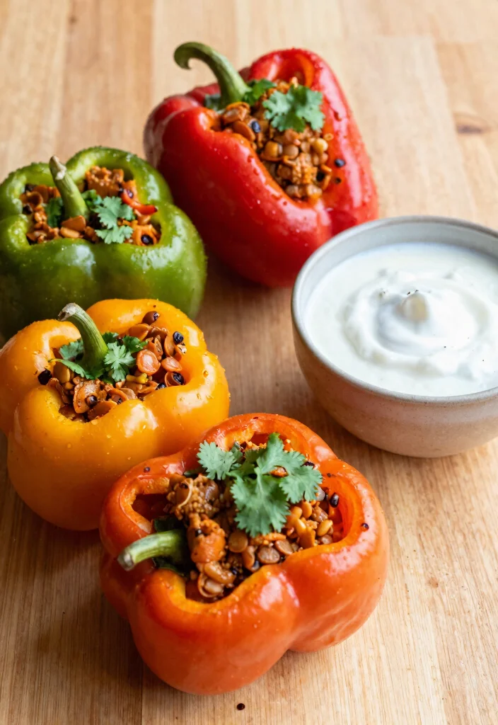 7 Easy Vegan Stuffed Peppers Recipes: Colorful Filling and Delicious - 6. Curried Lentil Stuffed Peppers 1