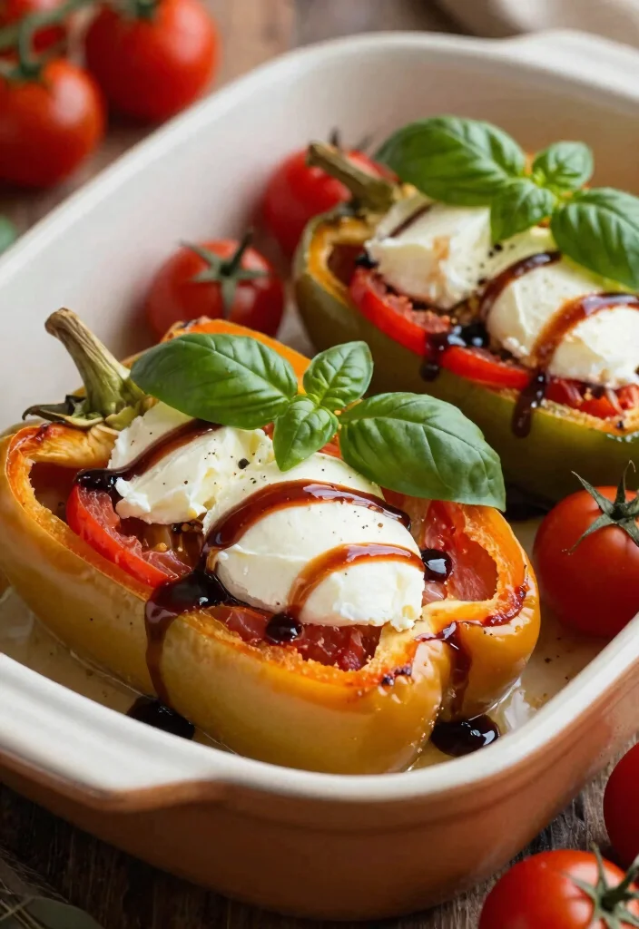 7 Easy Vegan Stuffed Peppers Recipes: Colorful Filling and Delicious - 7. Caprese Stuffed Peppers 1