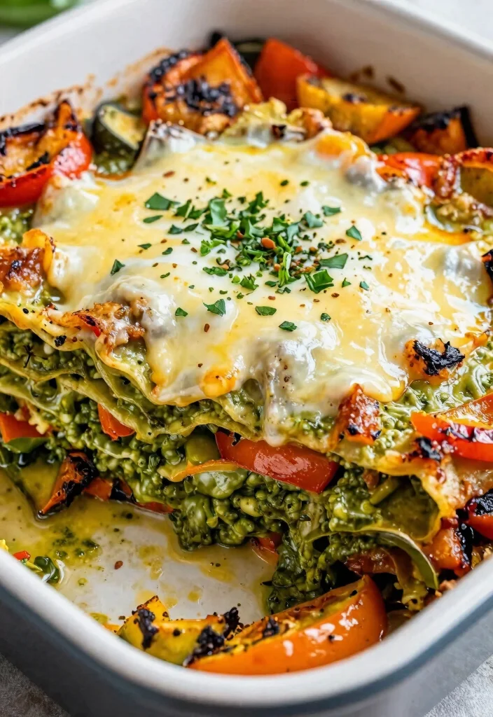 7 Rich Vegan Lasagna Recipes Layered Hearty and Totally Satisfying - 4. Pesto and Roasted Vegetable Lasagna 1