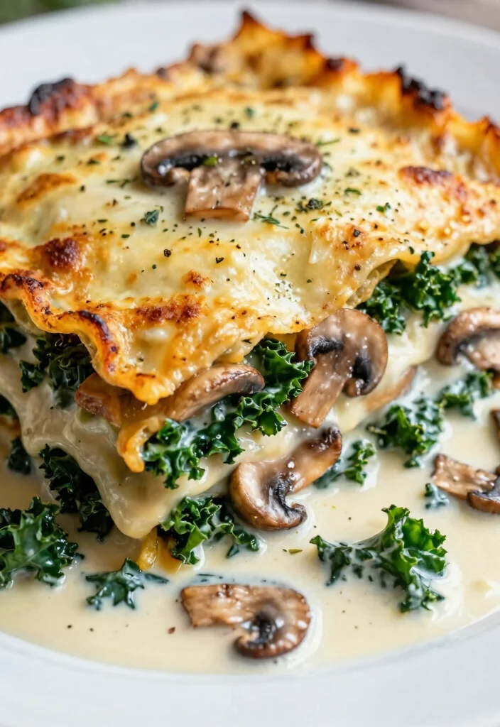 7 Rich Vegan Lasagna Recipes Layered Hearty and Totally Satisfying - 6. Mushroom and Kale Lasagna 1