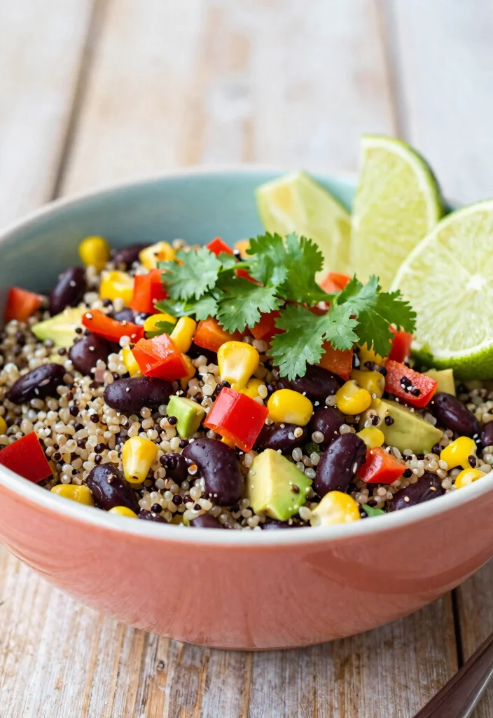 7 Simple Vegan Meal Plans for Beginners Easy Balanced and Delicious - 1. Quinoa & Black Bean Salad 1