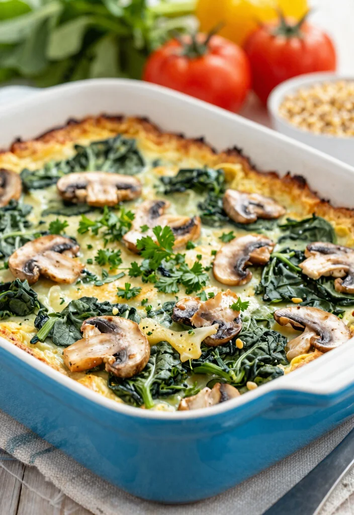 8 Easy Vegan Breakfast Casserole Recipes Perfect for Brunch and Meal Prep - 1. Savory Spinach and Mushroom Casserole 1