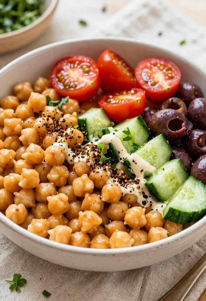 8 Easy Vegan Burrito Bowl Recipes Fresh Filling and Meal Prep Friendly - 4. Mediterranean Chickpea Bowl 1