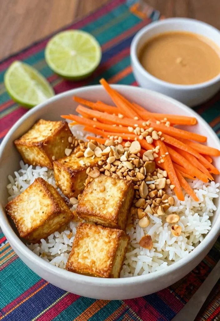 8 Easy Vegan Burrito Bowl Recipes Fresh Filling and Meal Prep Friendly - 5. Thai-Inspired Tofu Bowl 1