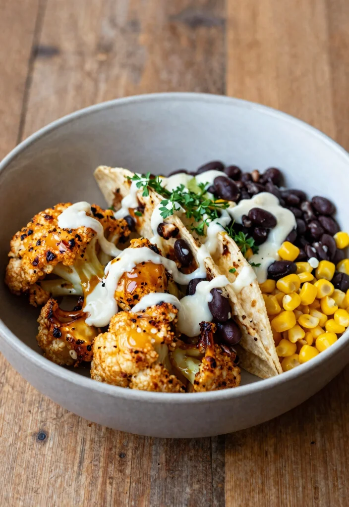 8 Easy Vegan Burrito Bowl Recipes Fresh Filling and Meal Prep Friendly - 6. Spicy Cauliflower Taco Bowl 1