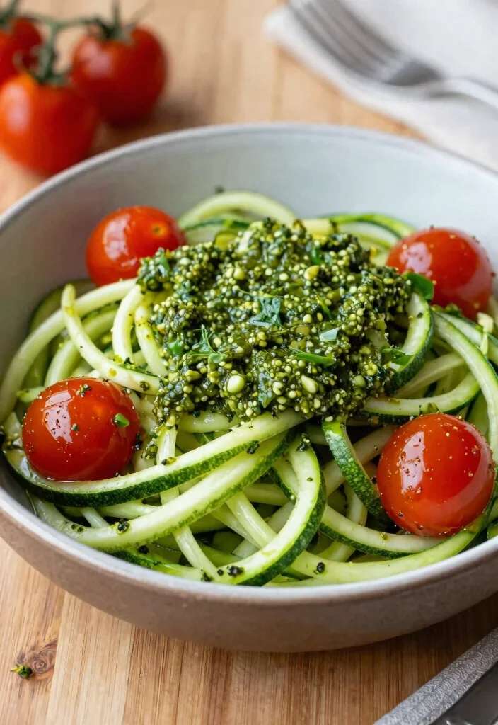 8 Easy Vegan Dinner Ideas Ready in Under 30 Minutes - 7. Zucchini Noodles with Pesto 1