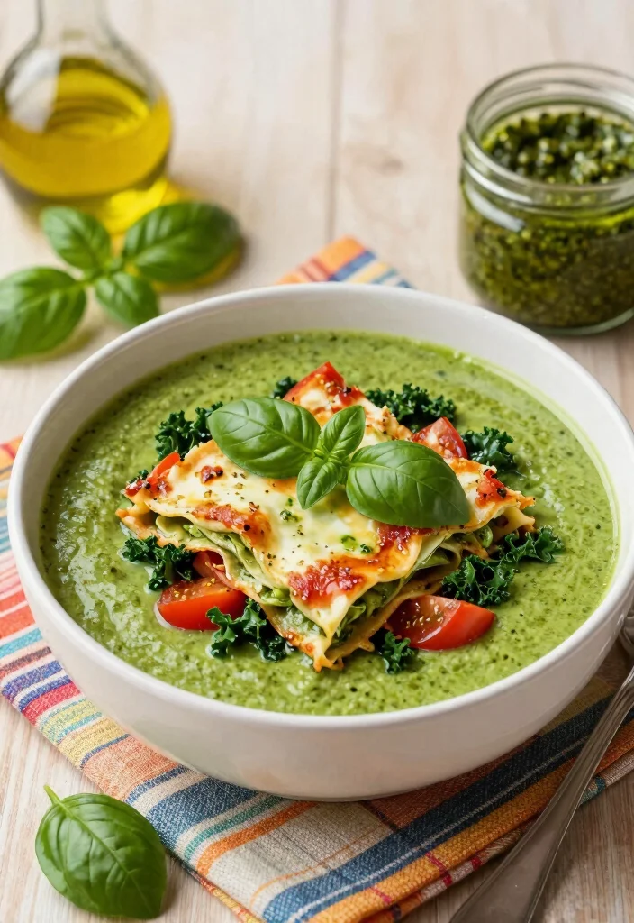 8 Easy Vegan Lasagna Soup Recipes All the Flavor in One Bowl - 4. Pesto Vegan Lasagna Soup 1