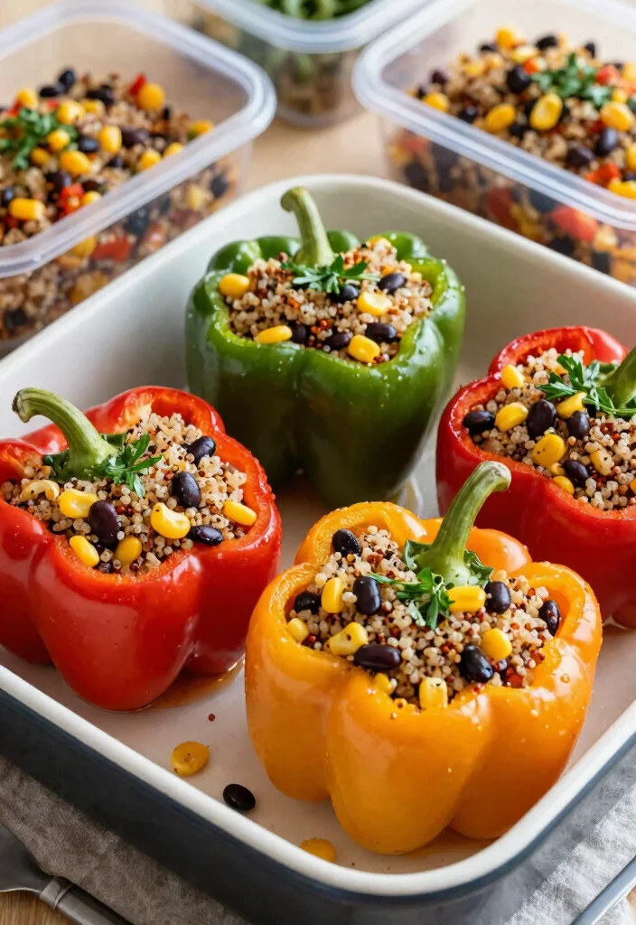 8 Easy Vegan Meal Prep Ideas to Save Time and Eat Clean All Week - 5. Stuffed Bell Peppers 1