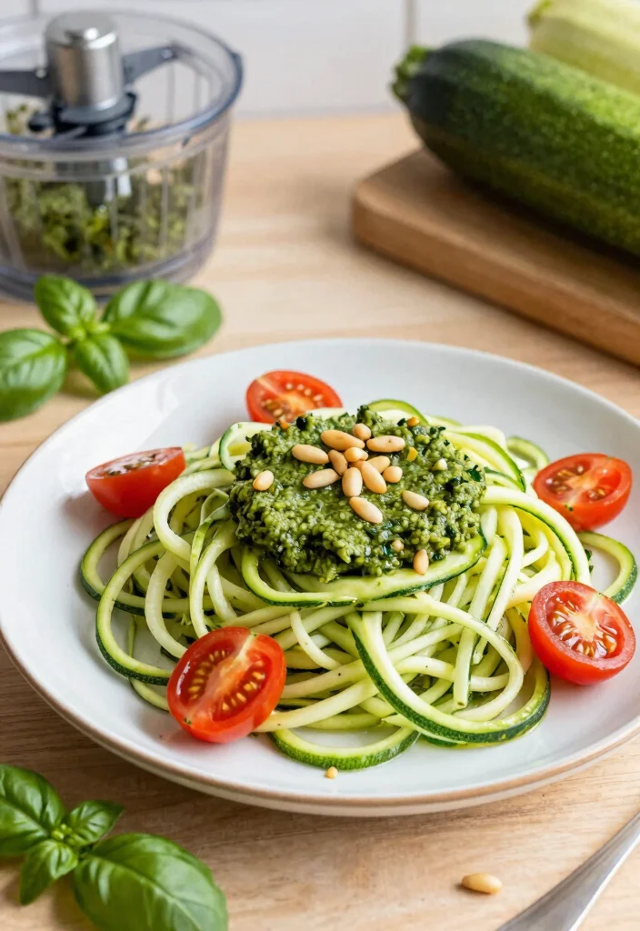 8 Easy Vegan Meal Prep Ideas to Save Time and Eat Clean All Week - 7. Zucchini Noodles with Pesto 1