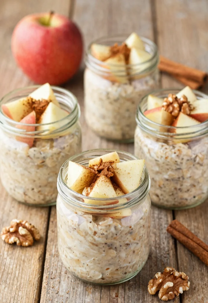 8 Easy Vegan Overnight Oats Recipes Make Ahead and Meal Prep Ready - 5. Apple Cinnamon Overnight Oats 1