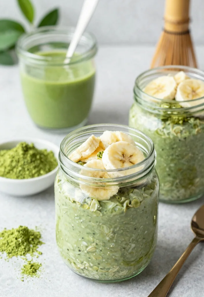 8 Easy Vegan Overnight Oats Recipes Make Ahead and Meal Prep Ready - 7. Matcha Green Tea Overnight Oats 1