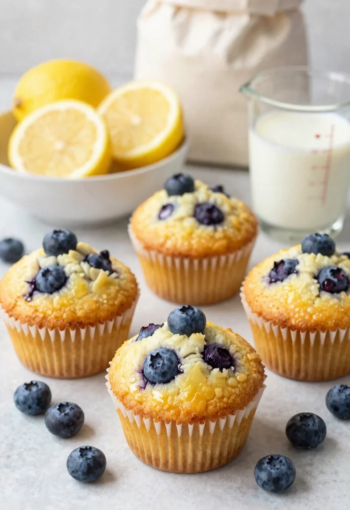8 Fluffy Vegan Blueberry Muffins Recipes Bursting With Fresh Flavor - 2. Lemon Blueberry Muffins 1