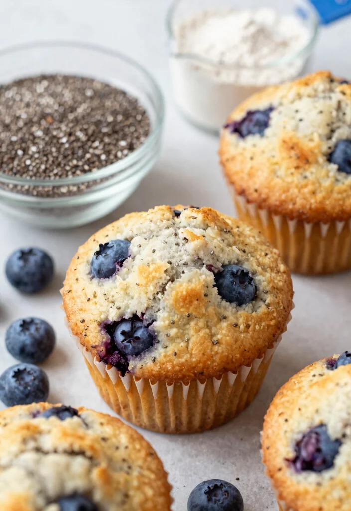 8 Fluffy Vegan Blueberry Muffins Recipes Bursting With Fresh Flavor - 3. Chia Seed Blueberry Muffins 1