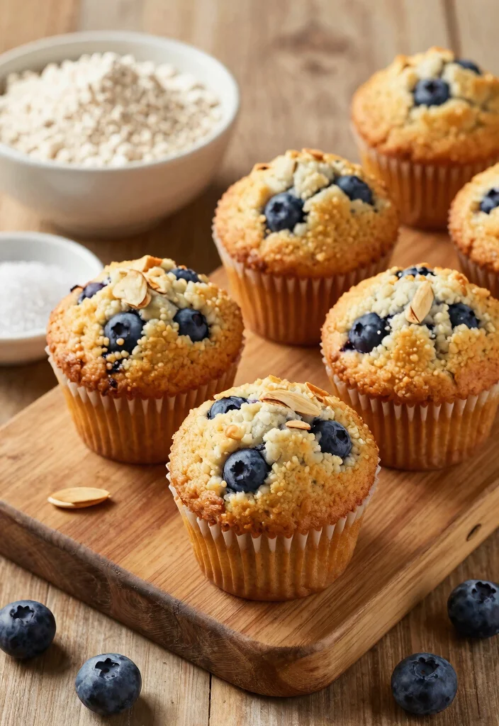 8 Fluffy Vegan Blueberry Muffins Recipes Bursting With Fresh Flavor - 4. Almond Flour Blueberry Muffins 1