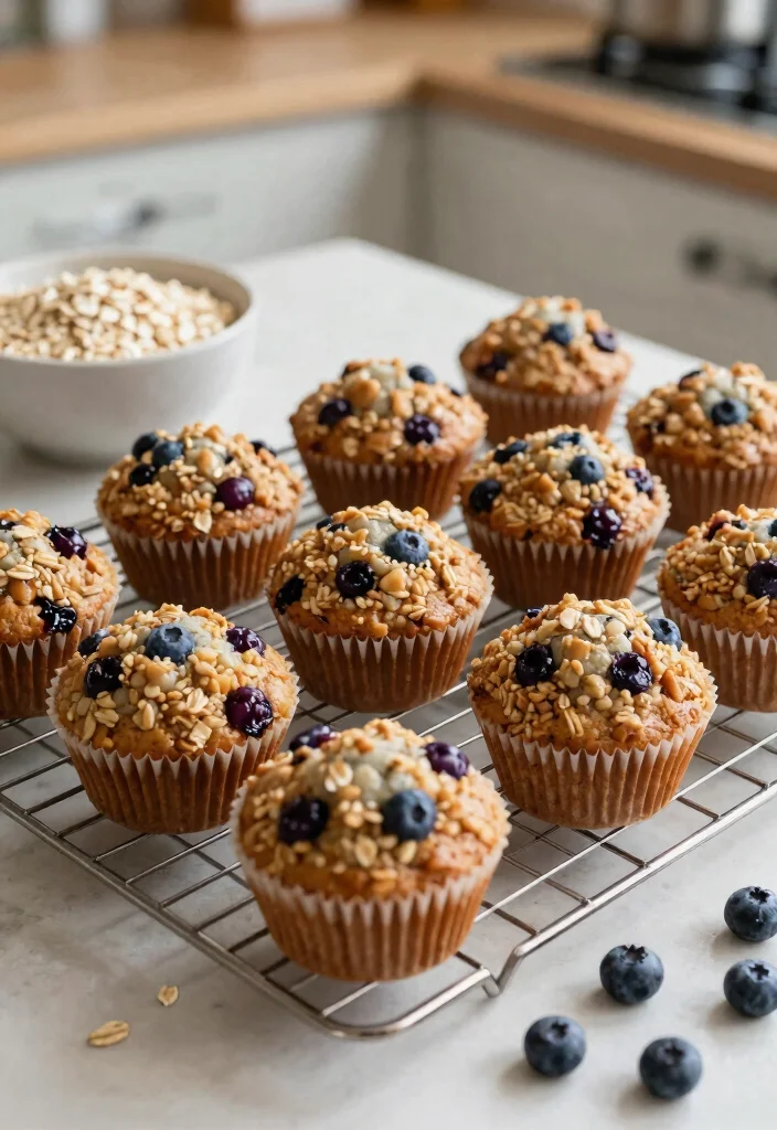 8 Fluffy Vegan Blueberry Muffins Recipes Bursting With Fresh Flavor - 5. Oatmeal Blueberry Muffins 1