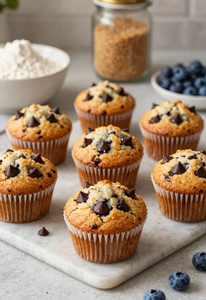 8 Fluffy Vegan Blueberry Muffins Recipes Bursting With Fresh Flavor - 8. Chocolate Chip Blueberry Muffins 1
