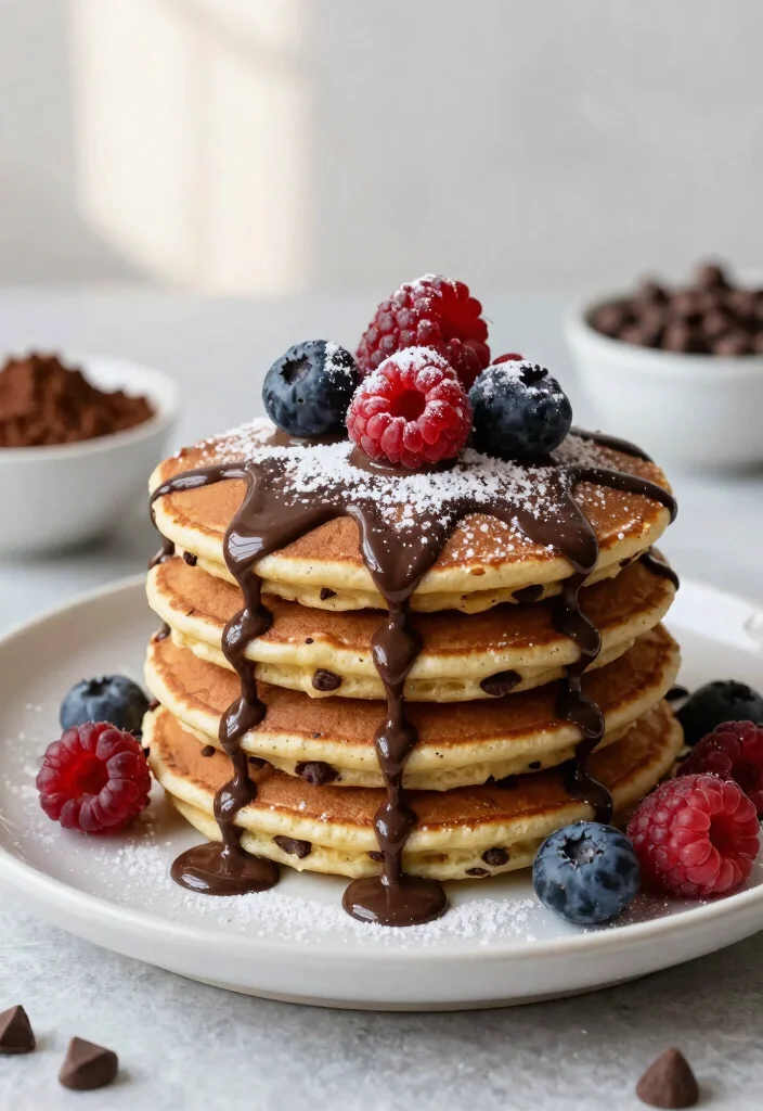 8 Fluffy Vegan Pancake Recipes Light Golden and Weekend Ready - 3. Chocolate Chip Vegan Pancakes 1