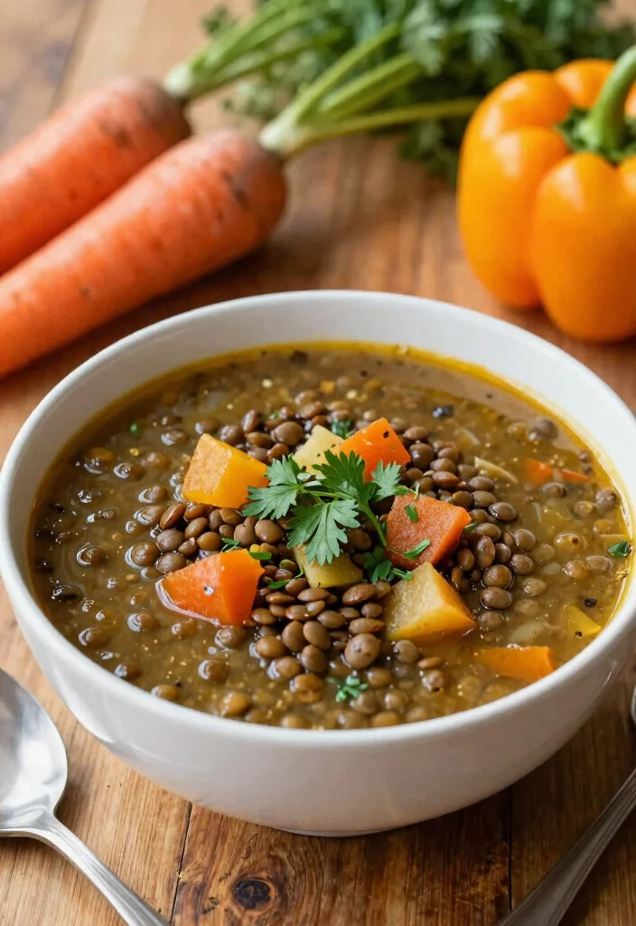8 Hearty Vegan Lentil Soup Recipes Rich in Protein and Easy to Make - 8. Smoky Lentil and Vegetable Soup 1