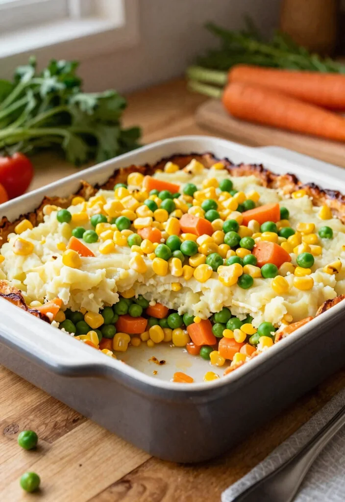 8 Hearty Vegan Shepherd's Pie Recipes Comfort Food Without the Meat - 8. Sweet Corn and Pea Vegan Shepherd's Pie 1