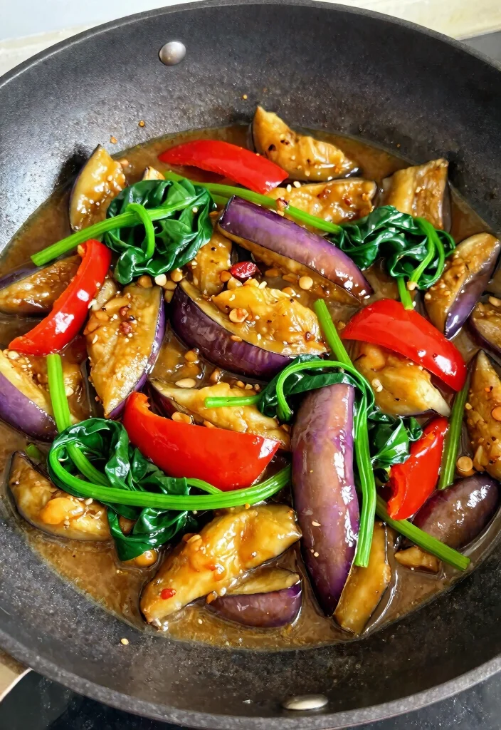 8 Quick Vegan Stir Fry Recipes Ready in 20 Minutes or Less - 8. Miso Eggplant Stir Fry 1
