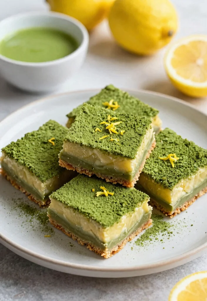 8 Tangy Vegan Lemon Bars Recipes Bright Zesty and Irresistible - 3. Matcha Lemon Bars 1