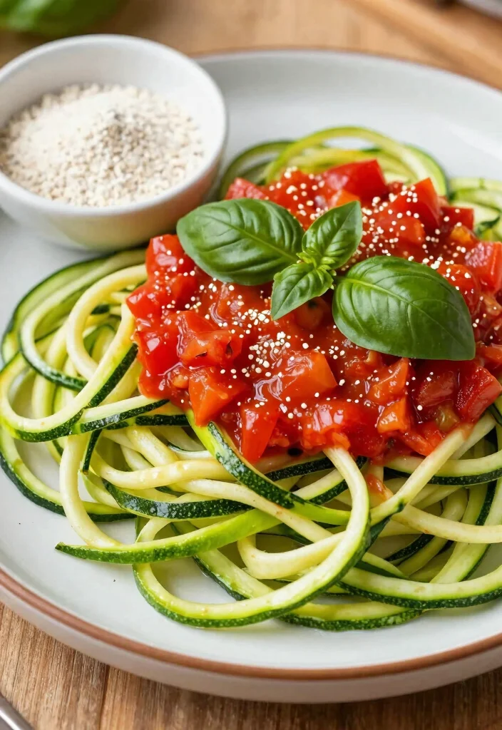 9 Cheap Vegan Meals That Are Tasty, Filling, and Budget Friendly - 7. Zucchini Noodles with Tomato Basil Sauce 1