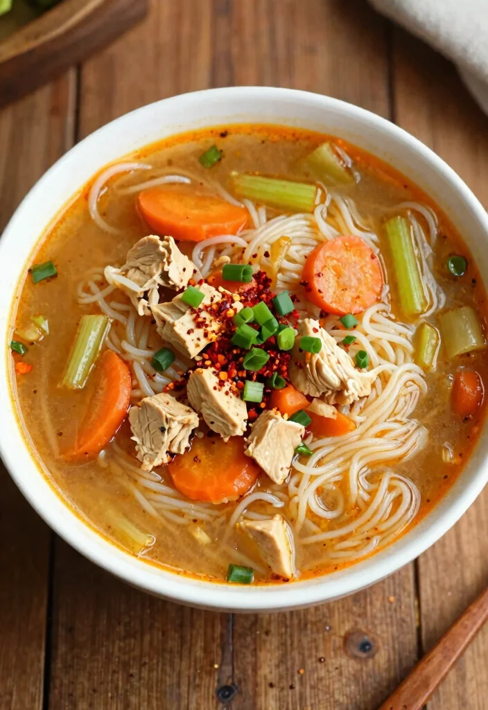 9 Comforting Vegan Chicken Noodle Soup Recipes Warm and Nourishing - 2. Spicy Vegan Chicken Noodle Soup 1