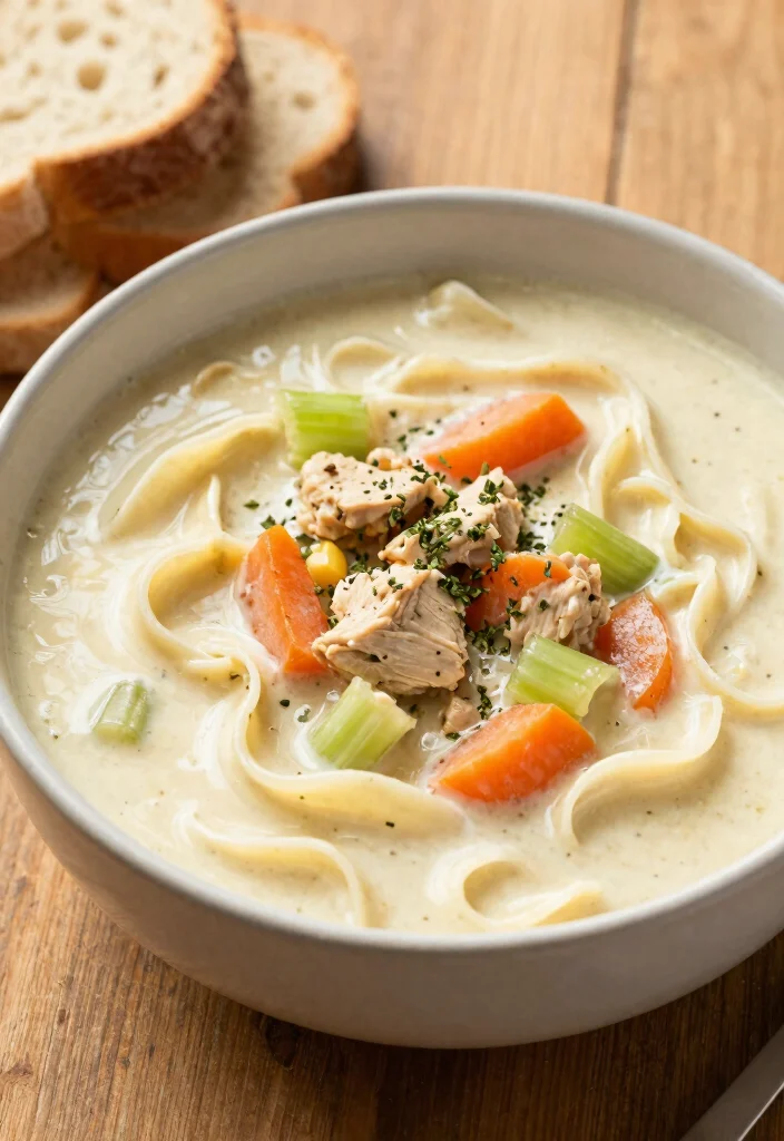 9 Comforting Vegan Chicken Noodle Soup Recipes Warm and Nourishing - 5. Creamy Vegan Chicken Noodle Soup 1