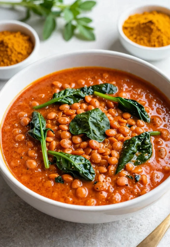9 Creamy Vegan Curry Recipes: Bold, Flavorful, and Easy to Cook - 2. Red Lentil Curry with Spinach 1