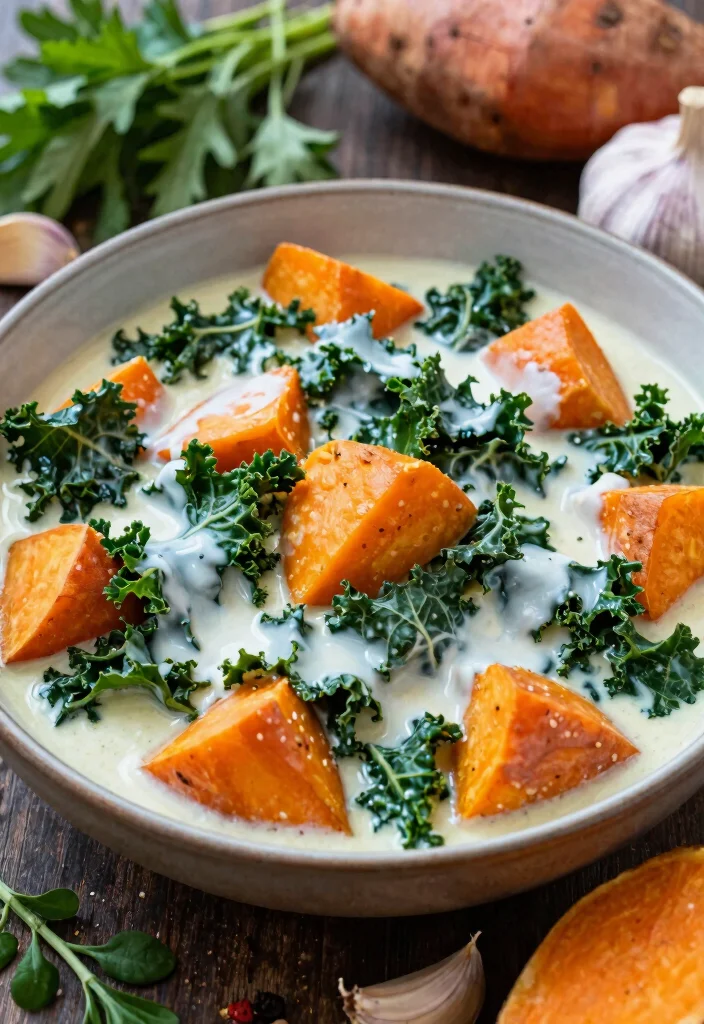 9 Creamy Vegan Curry Recipes: Bold, Flavorful, and Easy to Cook - 4. Sweet Potato and Kale Curry 1